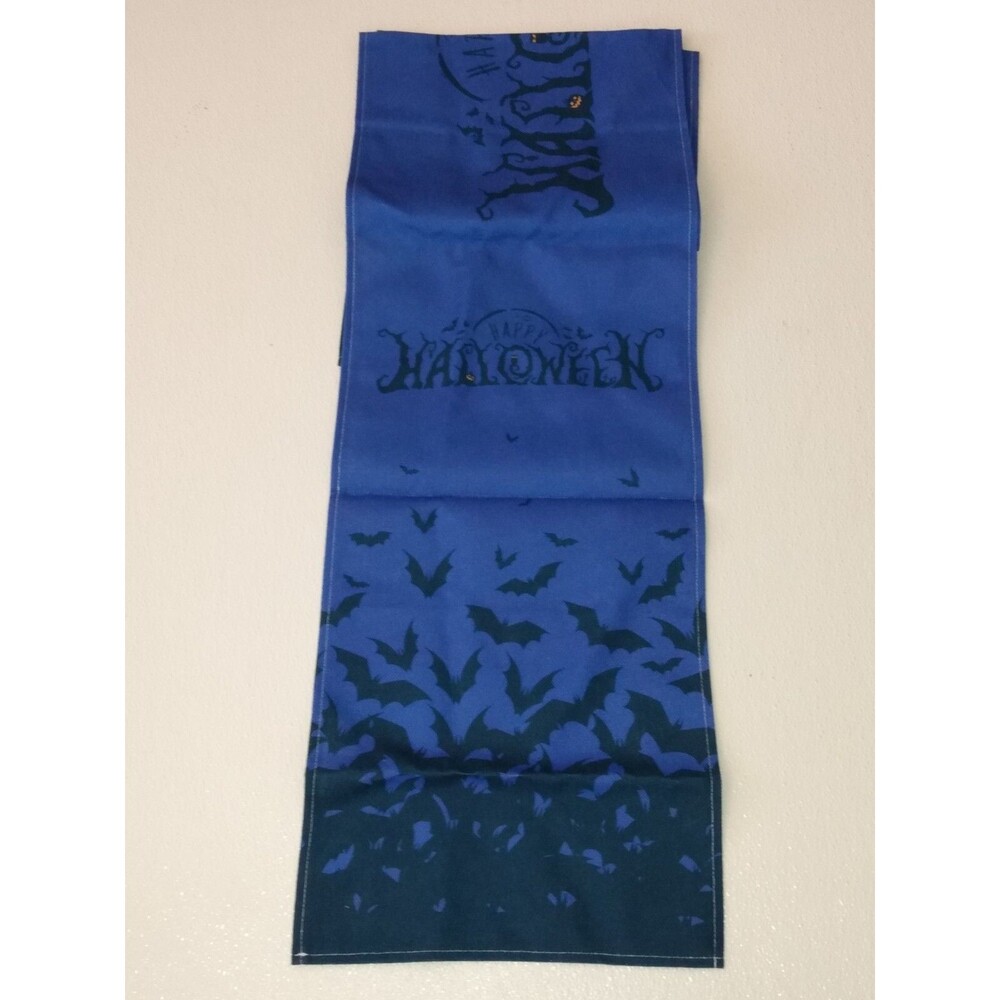 Blue Halloween Table Runner bats